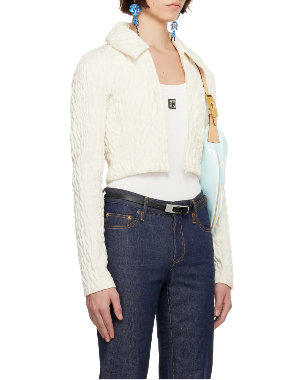 Cropped Wool And Silk Jacket
