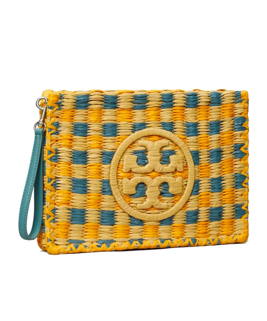 Ella Woven-Check Clutch Bag