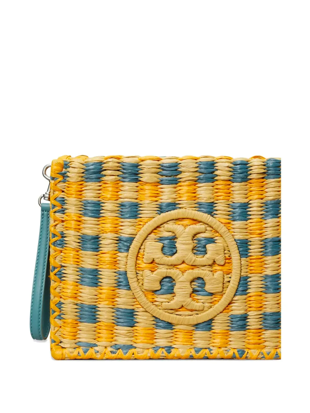 Ella Woven-Check Clutch Bag