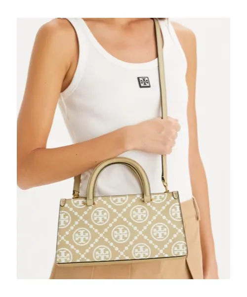 T Monogram-Embossed E/W Tote Bag
