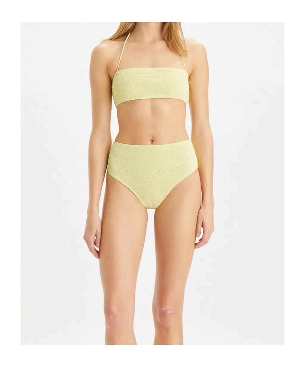 Smocked Bandeau Bikini Top