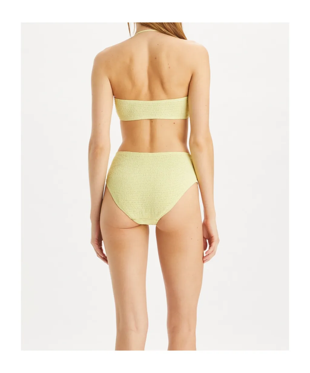 Smocked Bandeau Bikini Top