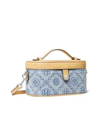 T Monogram Denim Cosmetic Bag