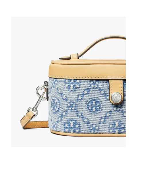 T Monogram Denim Cosmetic Bag