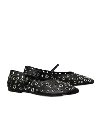 Eyelet Mary Jane Ballet Flats