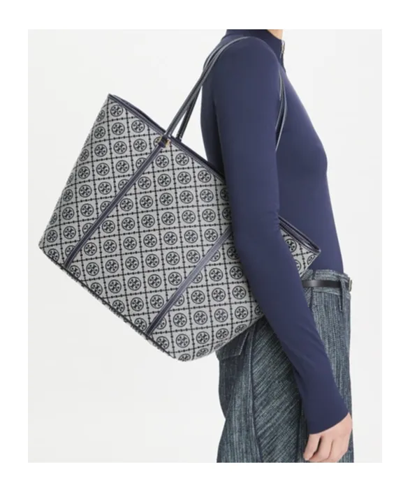 T Monogram Zipped Tote Bag