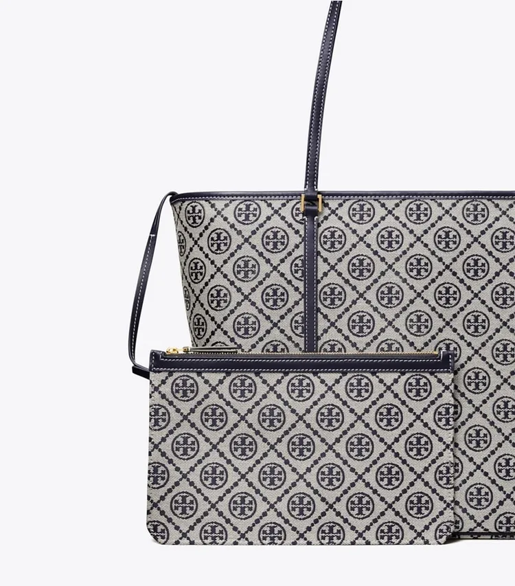 T Monogram Zipped Tote Bag