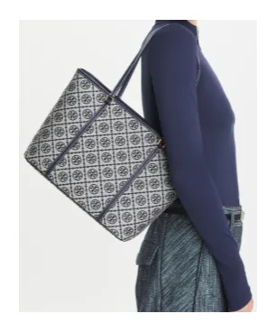T Monogram Small Zipped Tote Bag