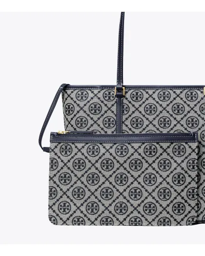 T Monogram Small Zipped Tote Bag