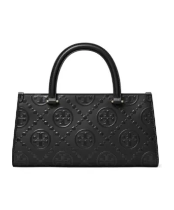 Small T Monogram Embossed Rectangular Tote Bag