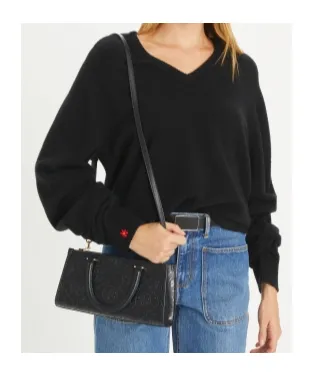 Small T Monogram Embossed Rectangular Tote Bag