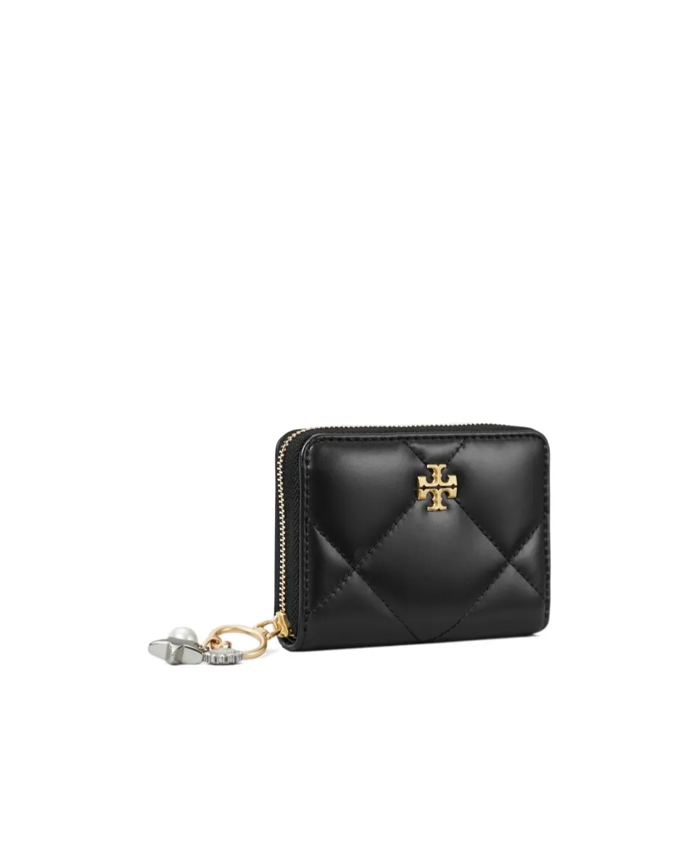 Kira Charm Diamond Quilt Zip Around Wallet