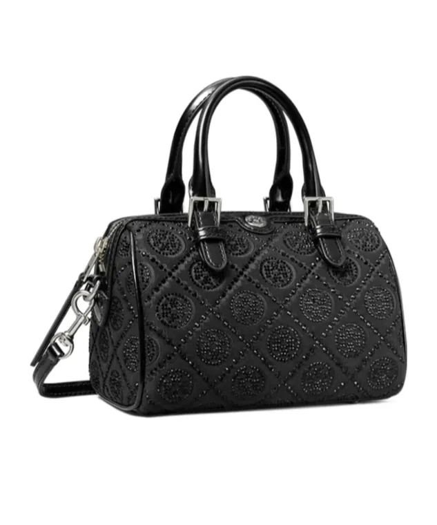 T Monogram Embellished Petite Barrel Bag