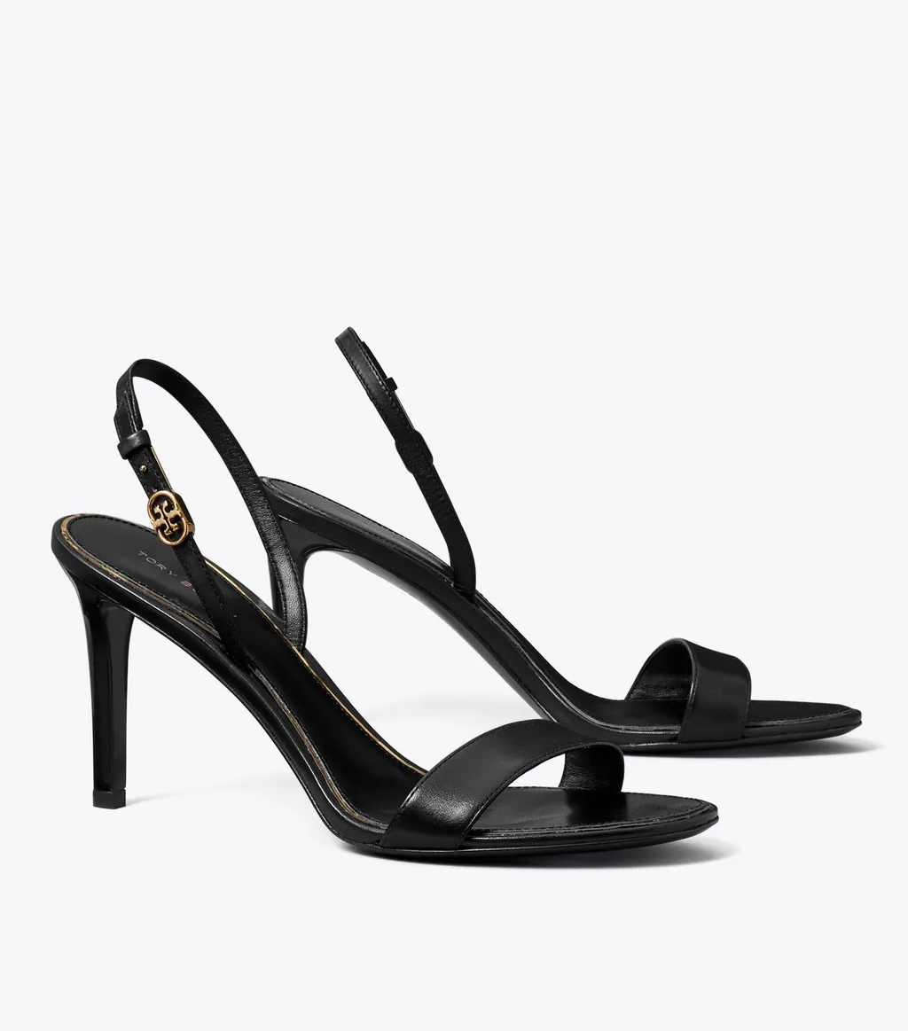 Double T-Button High-Heeled Sandals