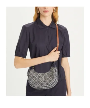 T Monogram Crescent Bag