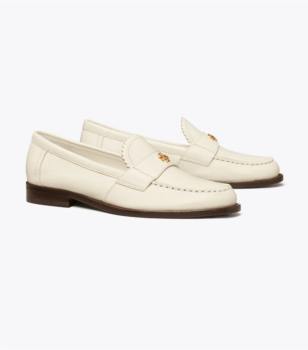 Double T Logo Plaque Round-Toe Loafers