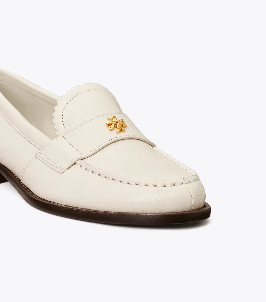 Double T Logo Plaque Round-Toe Loafers