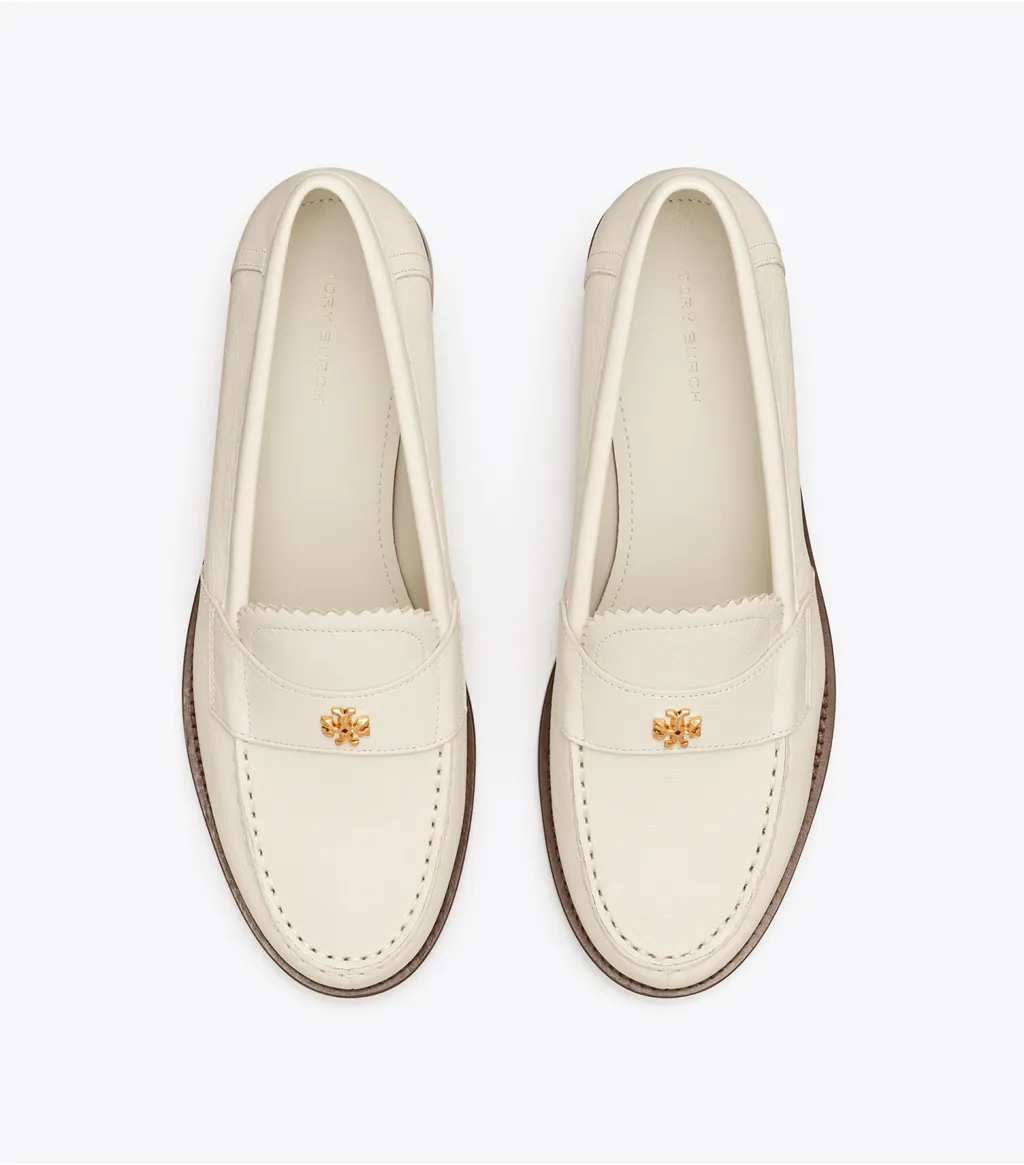 Double T Logo Plaque Round-Toe Loafers