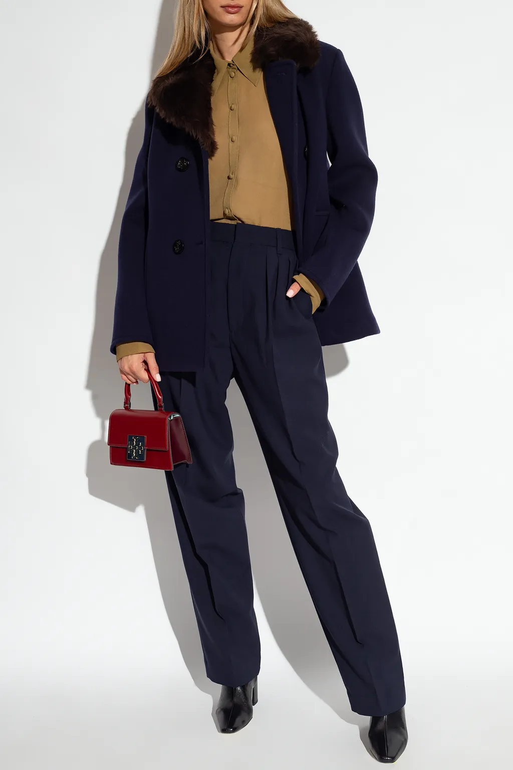 Notched-Lapels Shearling Jacket