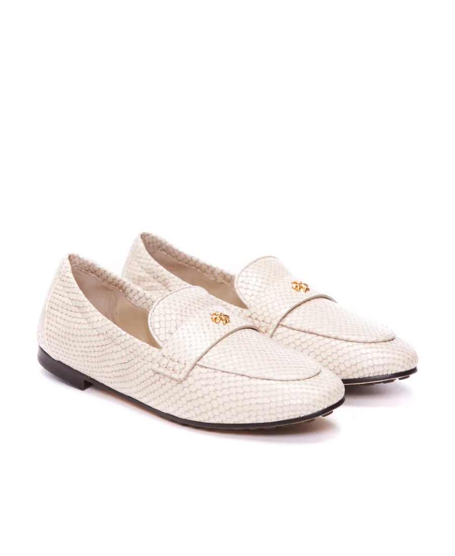 Logo-Plaque Leather Ballerina Shoes