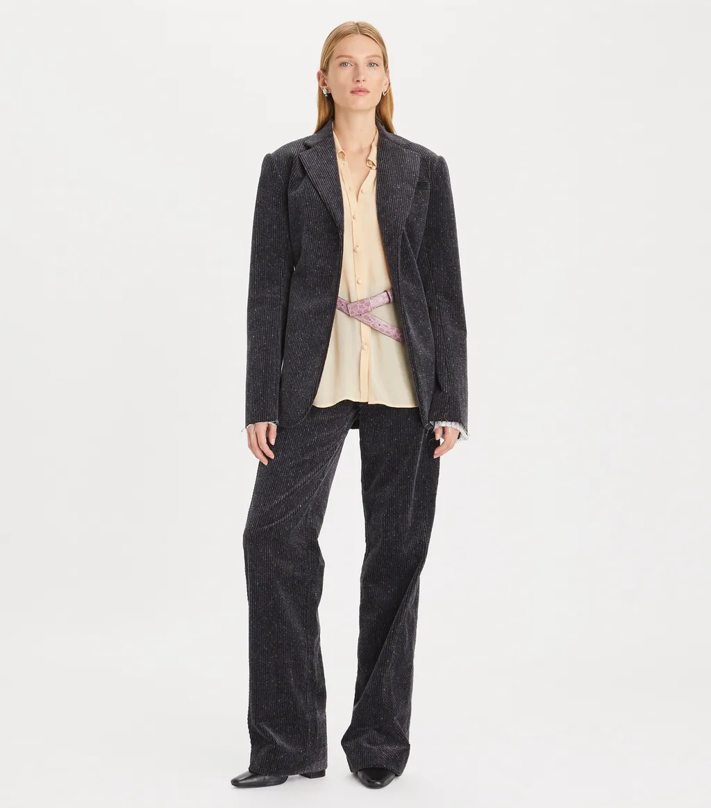 High-Waist Corduroy Wide-Leg Trousers