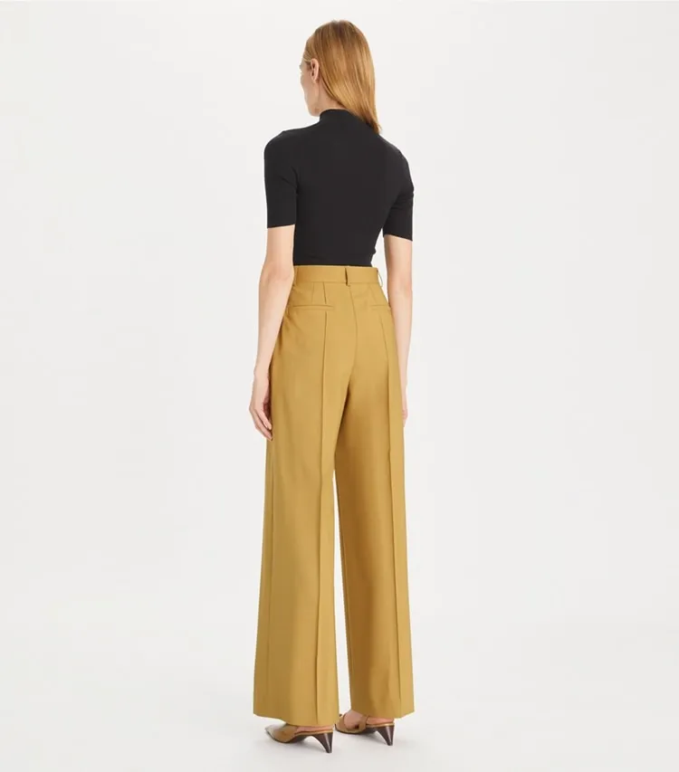 Pleated Wide-Leg Trousers