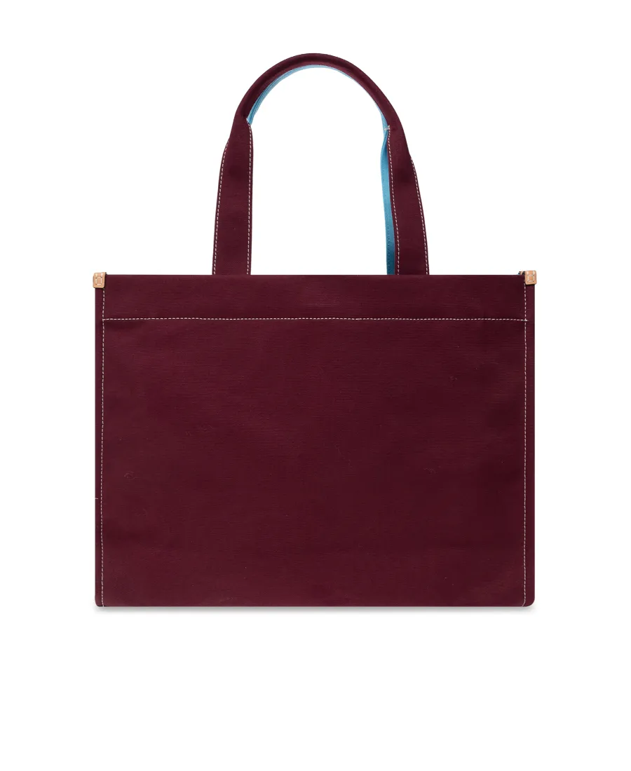 Logo Detailed Two-Tone Tote Bag
