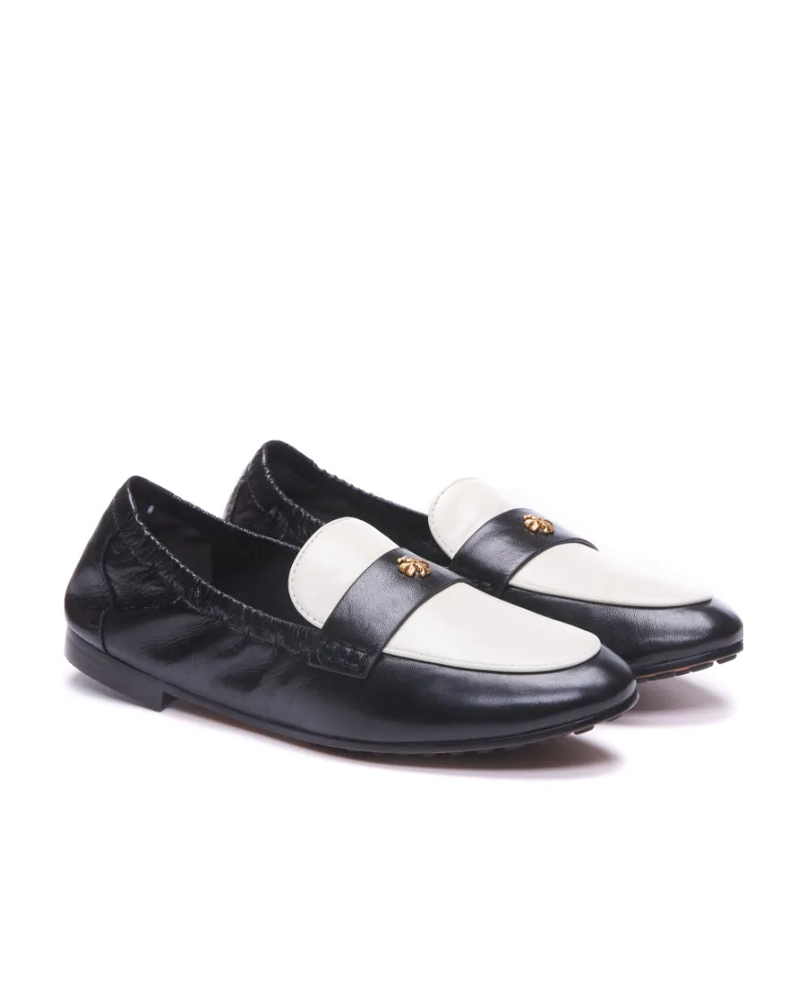 Logo Plaque Color-Block Loafers