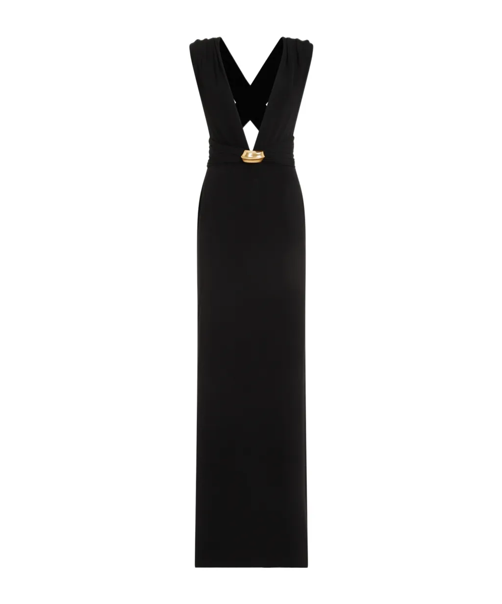 Plunging V-Neck Sleeveless Gown