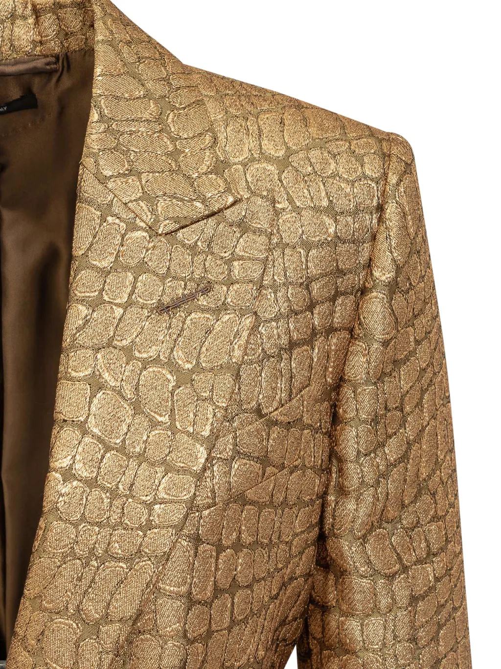 Snakeskin-Effect Woven Blazer