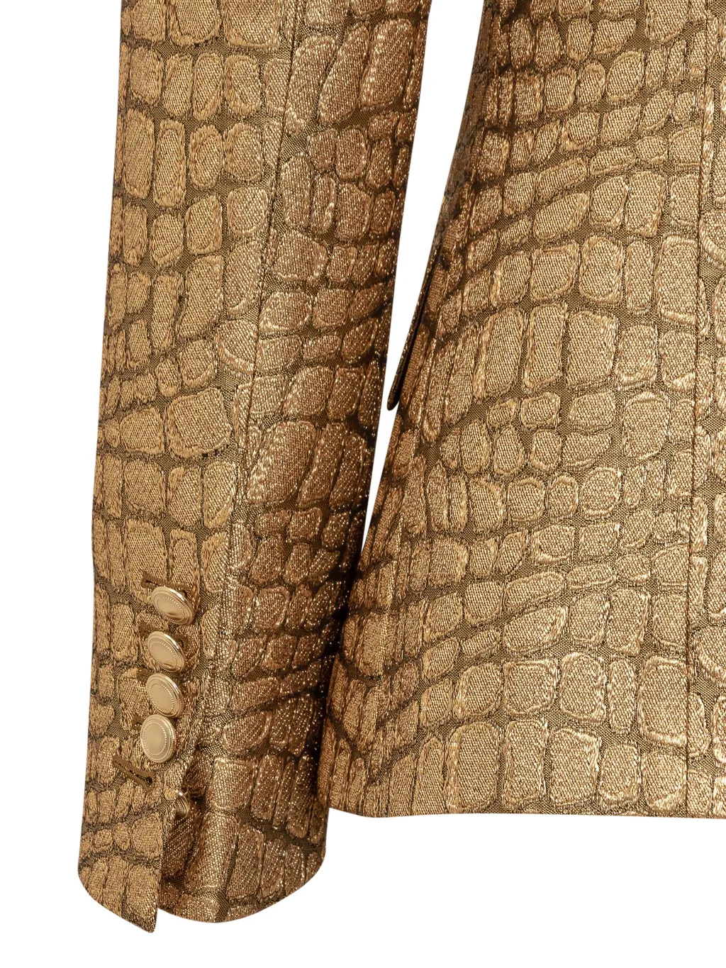 Snakeskin-Effect Woven Blazer