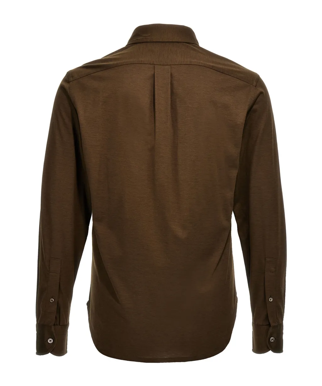Long-Sleeved Lapel Shirt