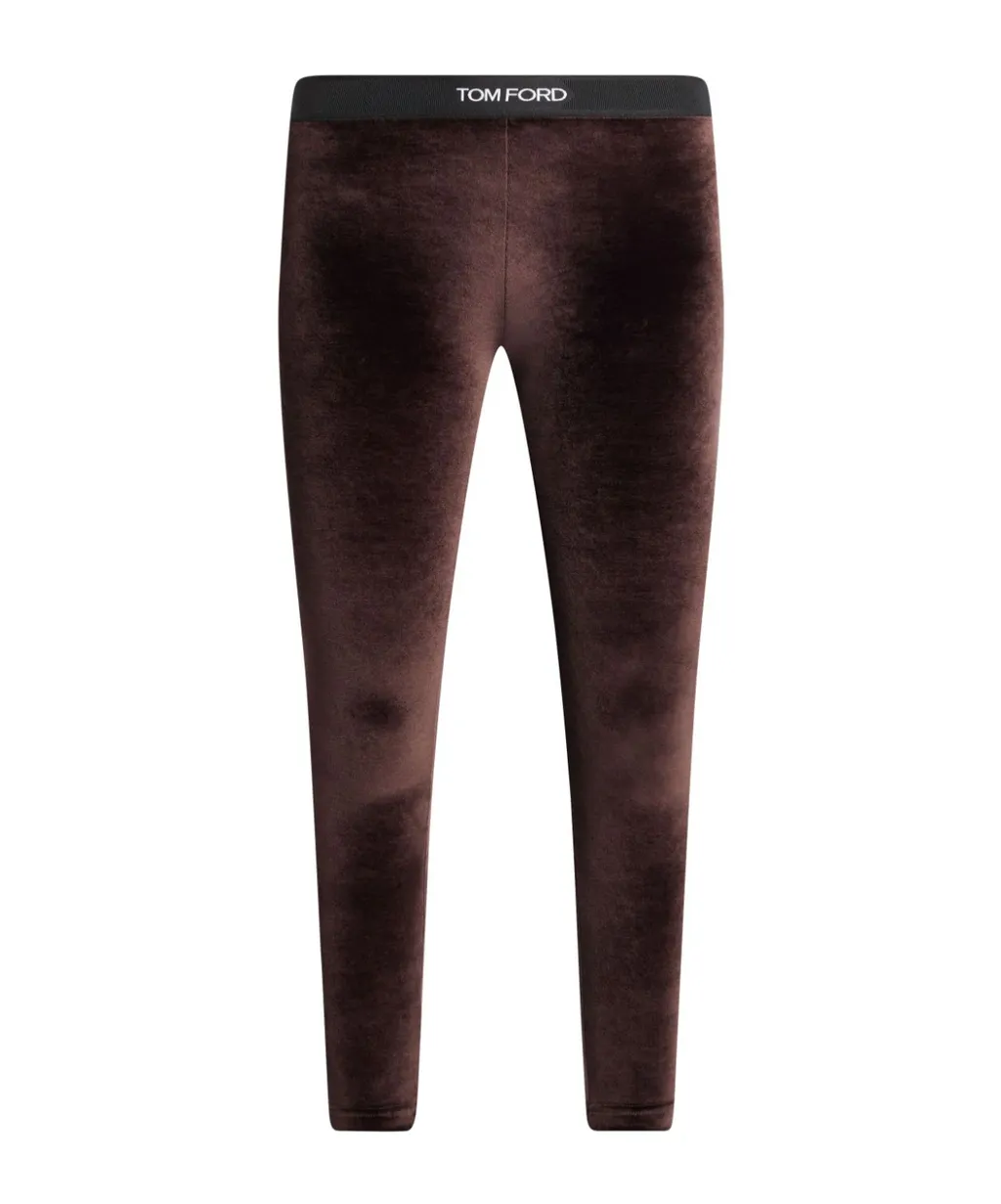 Stretch Lustrous Velour Signature Leggings