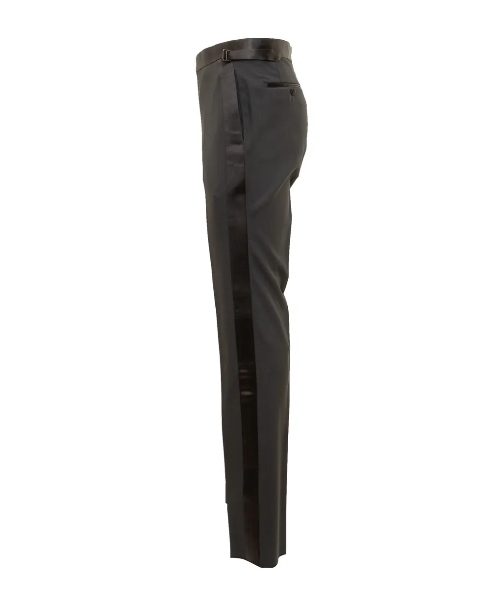 Side-Buckled Evening Trousers