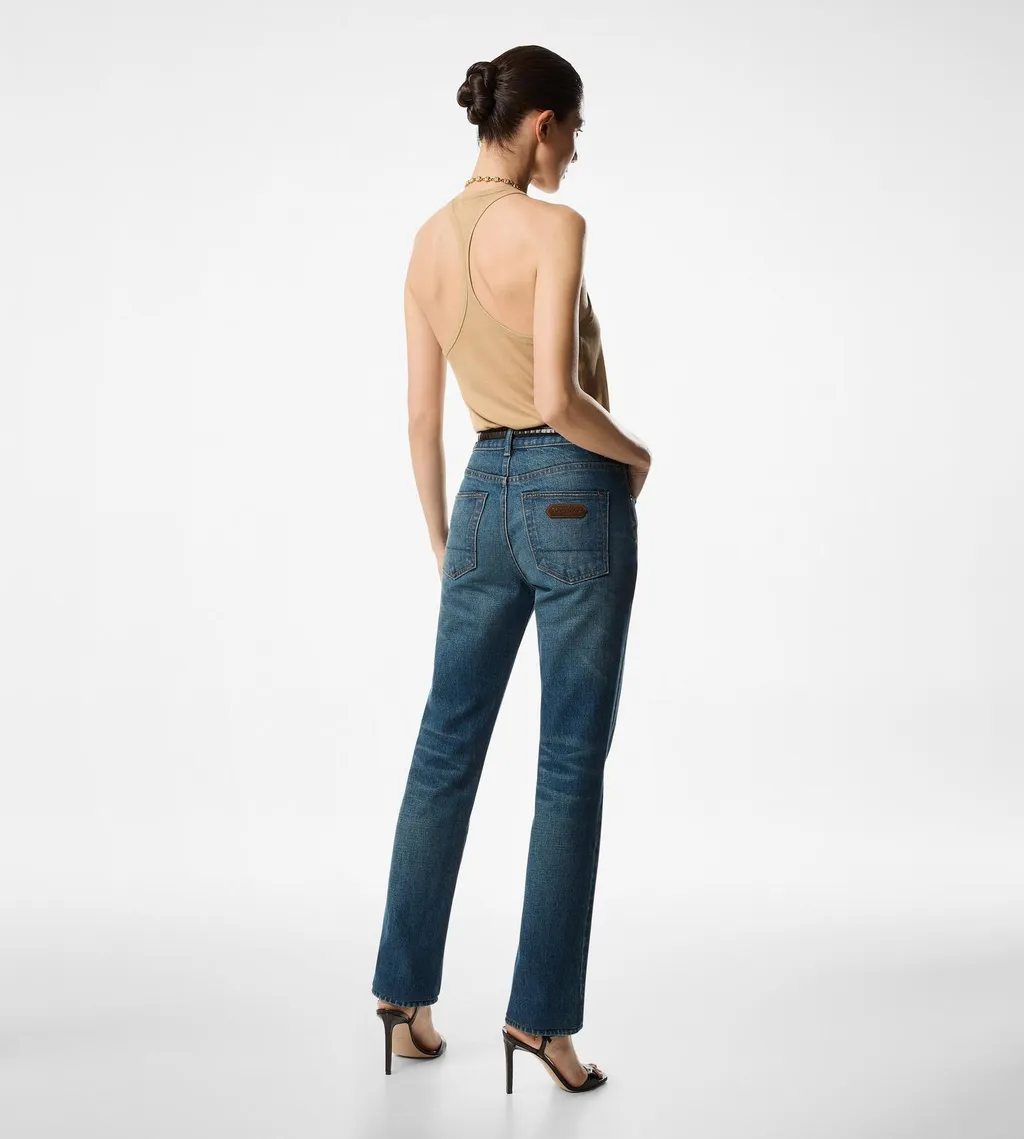 Logo Patch Straight-Leg Jeans
