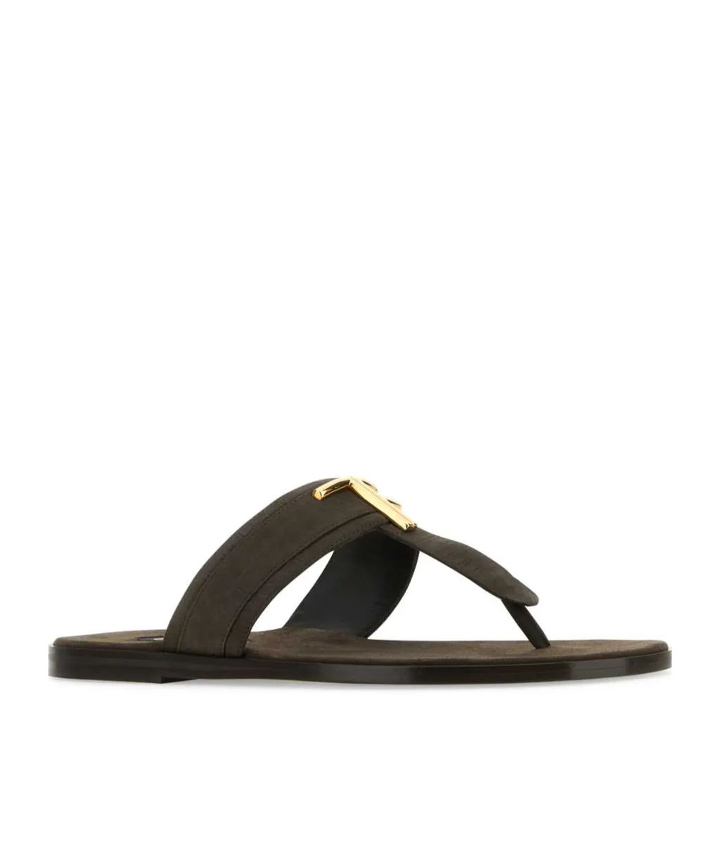 Logo Plaque Thong Slippers
