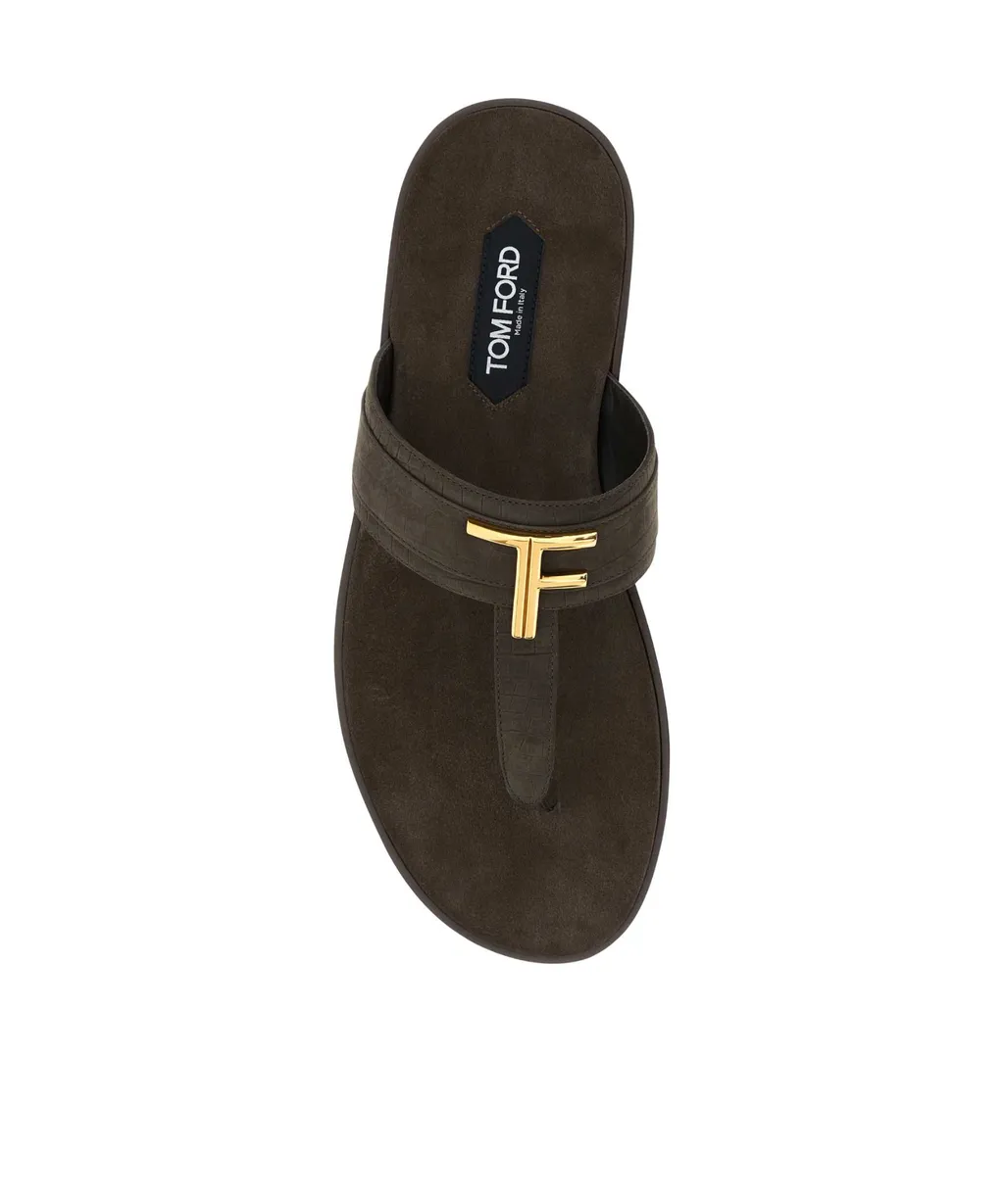 Logo Plaque Thong Slippers