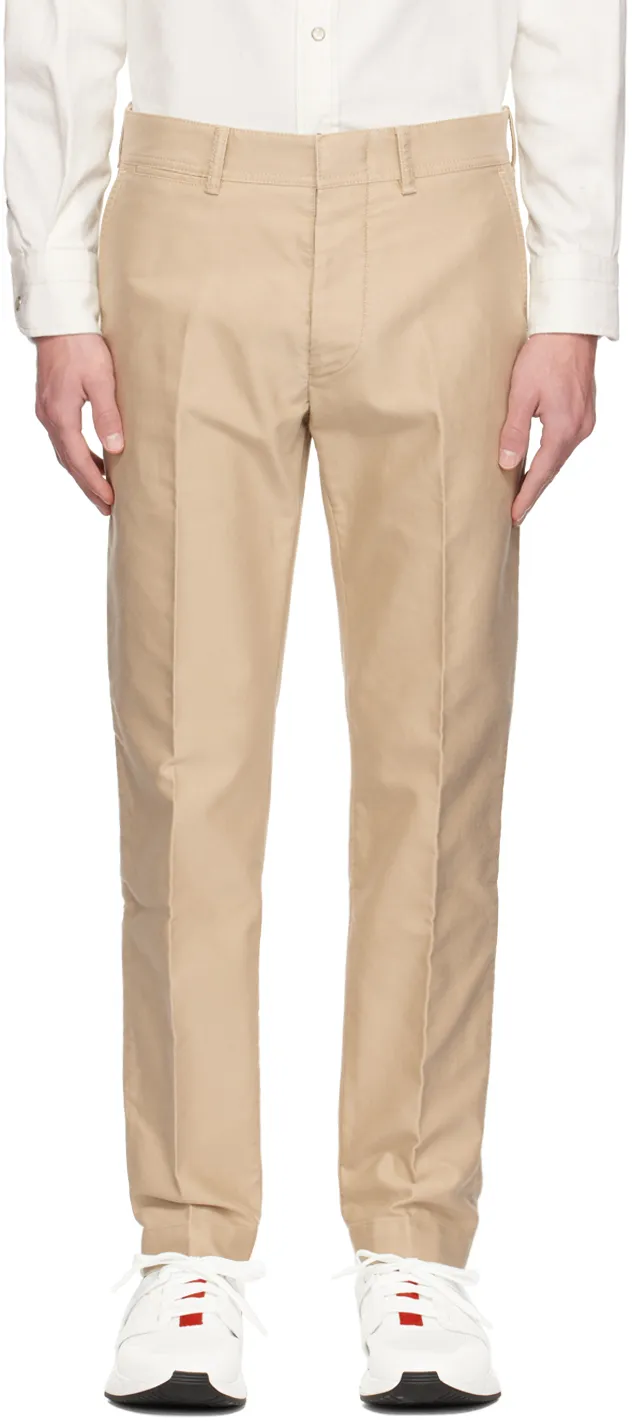 Logo Patch Straight-Leg Tailored Trousers