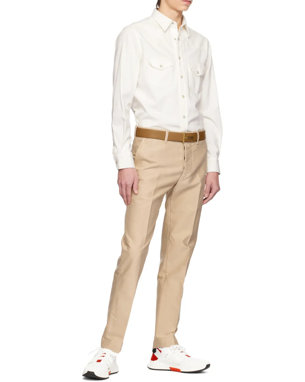 Logo Patch Straight-Leg Tailored Trousers