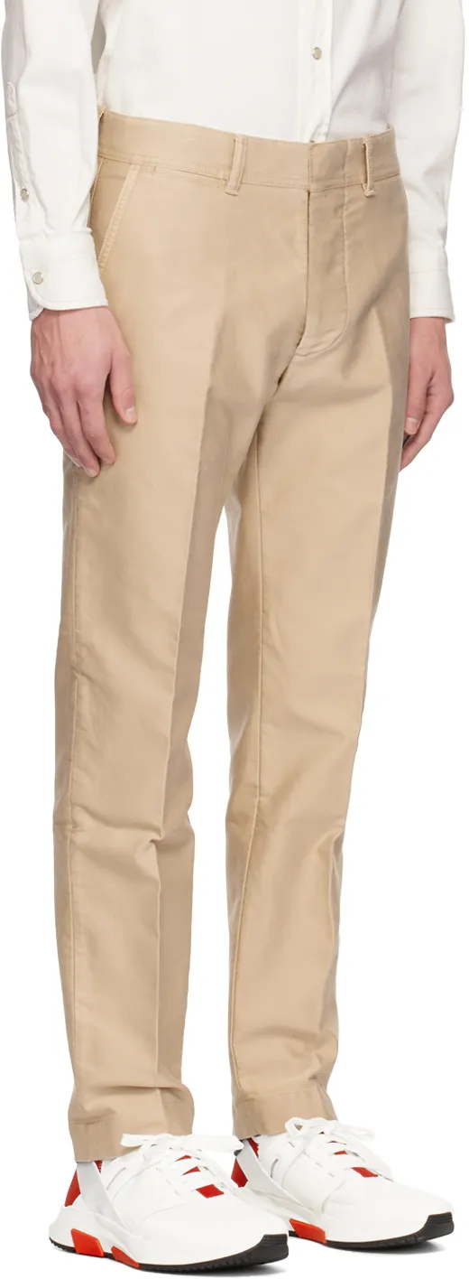 Logo Patch Straight-Leg Tailored Trousers