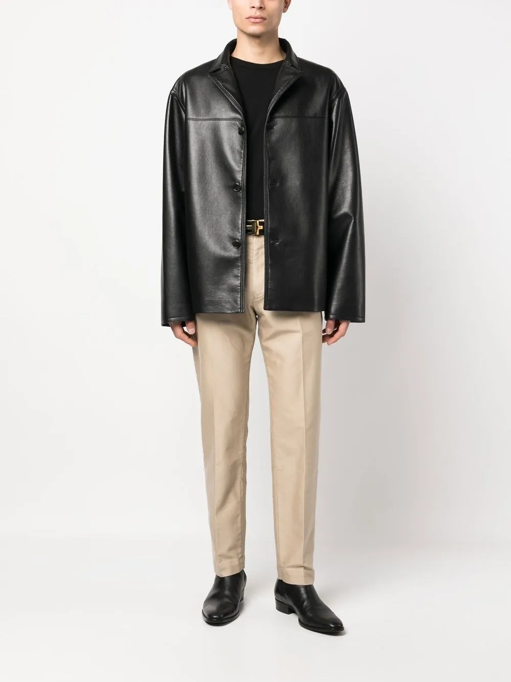 Logo Patch Straight-Leg Tailored Trousers