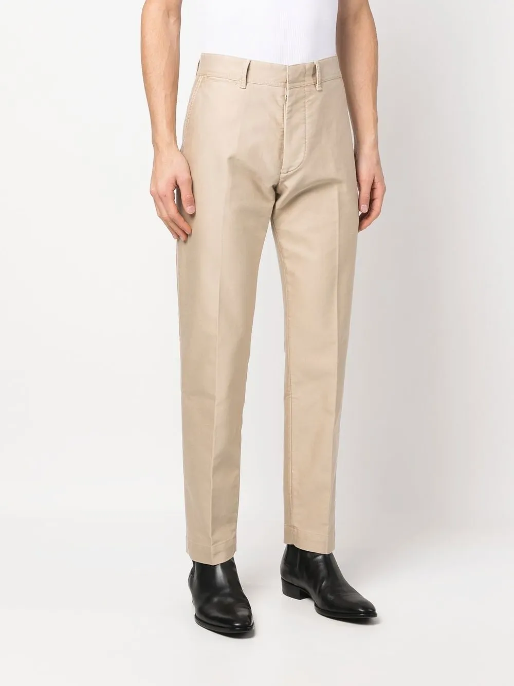 Logo Patch Straight-Leg Tailored Trousers
