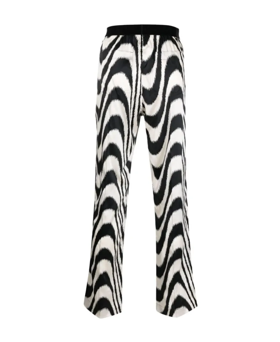 Abstract Printed Wide Leg Pj Trousers