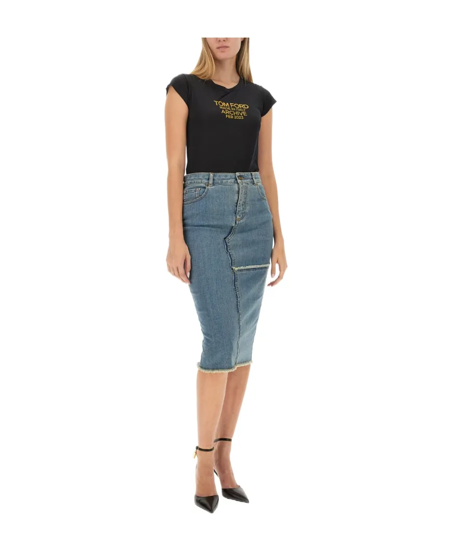 Denim Midi Skirt