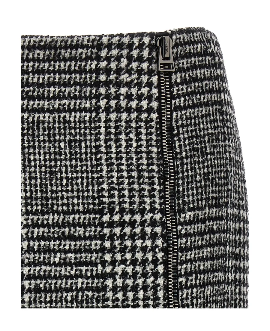 Front Double Zipper Detail Skirt