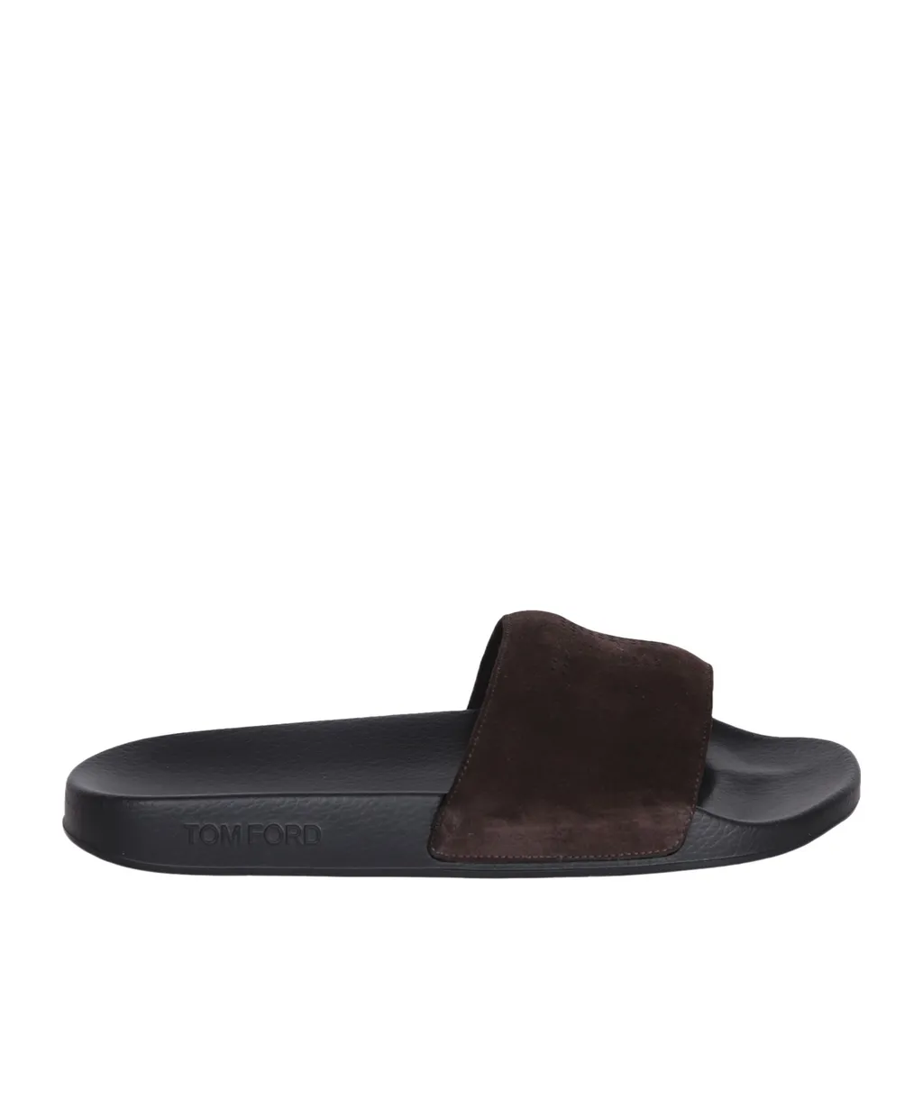 Logo-Perforated Open-Toe Slides