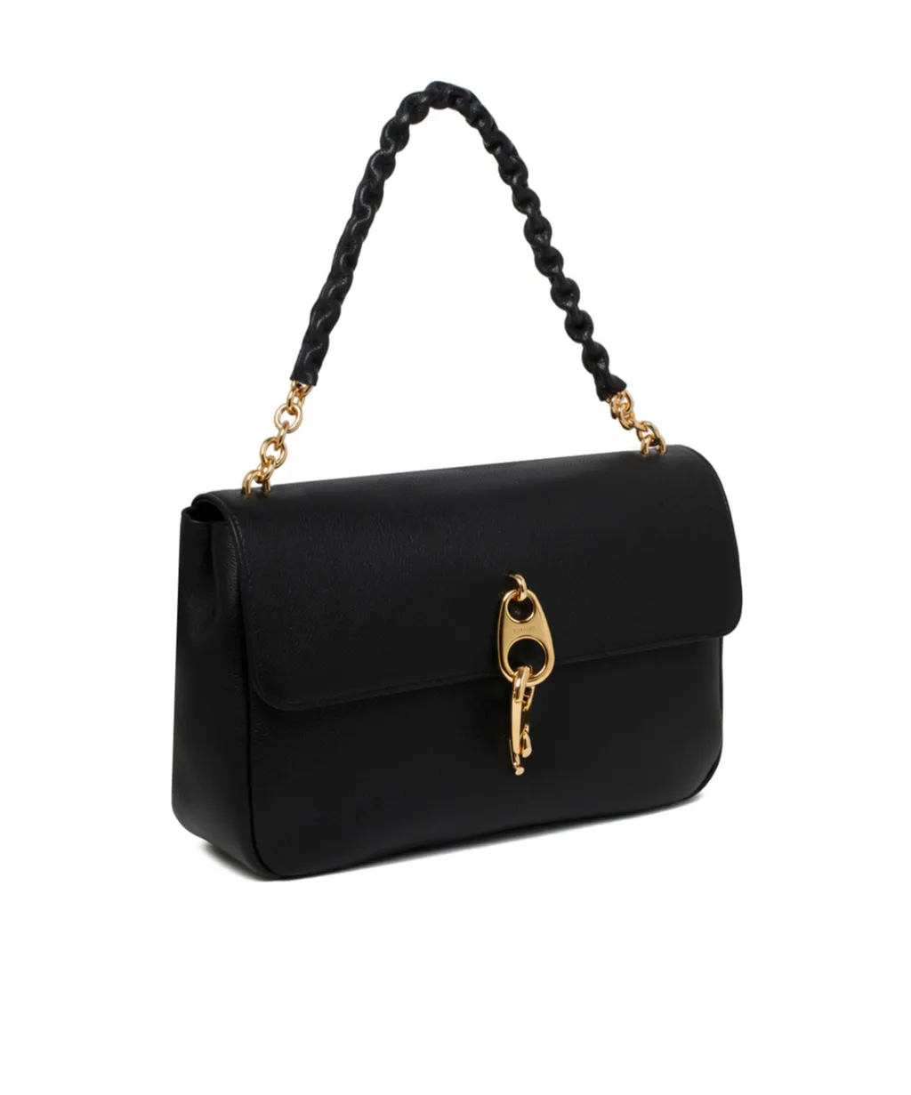 Chain-Linked Foldover Top Shoulder Bag