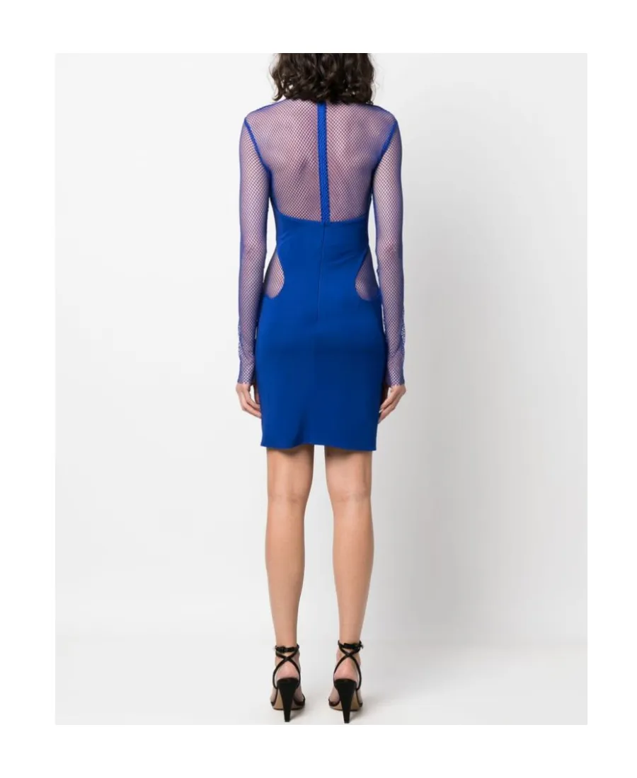 High Neck Mesh Mini Dress