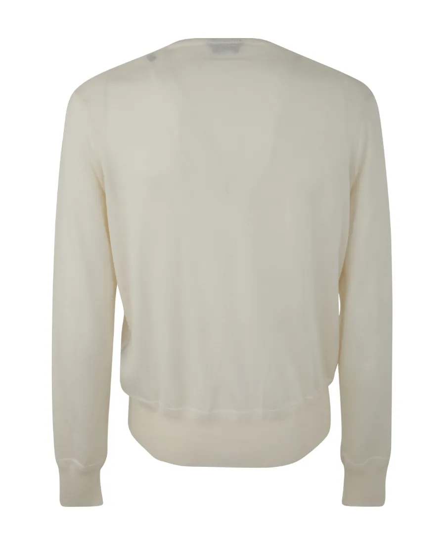 Long-Sleeved V-Neck Jumper