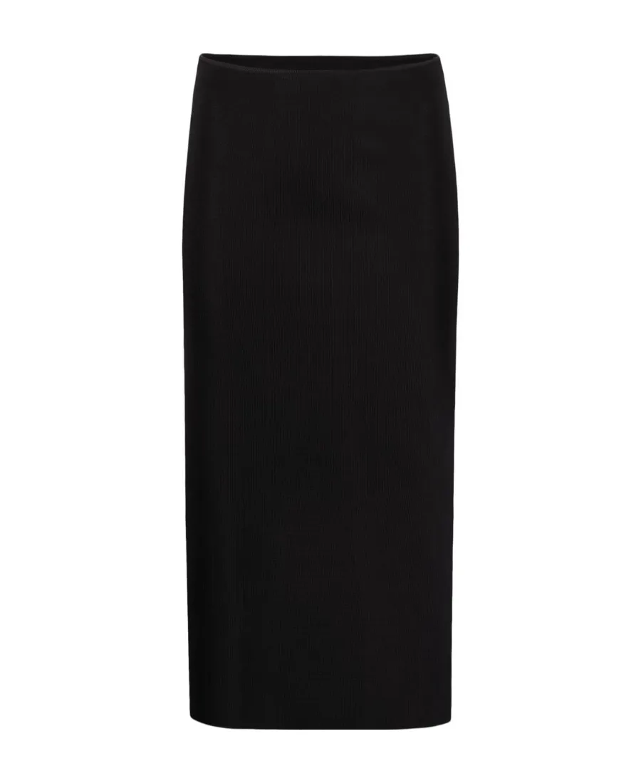 High-Waisted Stretched Midi Skirt